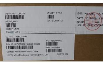 Lenovo 5M11L64244 MECH_ASM KBD W C IND ENG BKLTLTN WW USBK
