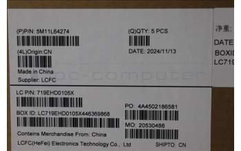 Lenovo 5M11L64274 C-Cover with keyboard, Spanish, Black, Backlight, WWAN, UK