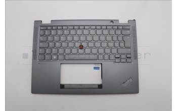 Lenovo 5M11L64308 C-Cover with keyboard, Belgian, Grey, Backlight, UK