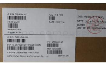 Lenovo 5M11L64320 MECH_ASM KBD W C ENG BKLT LTN USGY