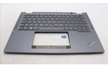 Lenovo 5M11L64330 C-Cover with keyboard, German, Grey, Backlight, UK