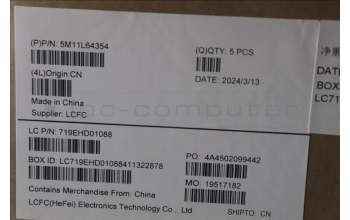 Lenovo 5M11L64354 C-Cover with keyboard, Portuguese, Grey, Backlight, UK