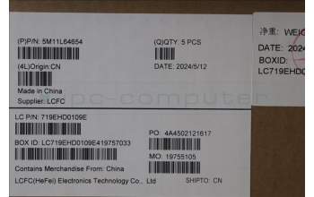 Lenovo 5M11L64654 C-Cover with keyboard, Danish, Grey, Backlight, WWAN, UK