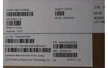 Lenovo 5M11L64656 MECH_ASM KBD W C ENG BKLT CHY WW USGY