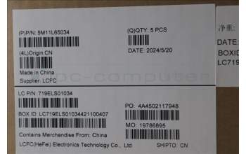 Lenovo 5M11L65034 MECH_ASM FRU KB CCV NORDIC (LTN) UK BK
