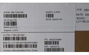 Lenovo 5M11L65198 MECH_ASM FRU KB CCV SPA BL(CHY) UK BK