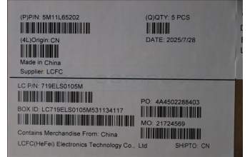 Lenovo 5M11L65202 MECH_ASM FRU KB CCV SPA BL(LTN) UK BK