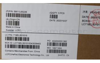 Lenovo 5M11L65226 MECH_ASM FRU KB CCV GRE BL(LTN) US BK