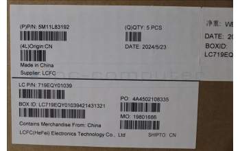 Lenovo 5M11L83192 MECH_ASM KBDBZL,BEL,WW,BK/GY,SRX