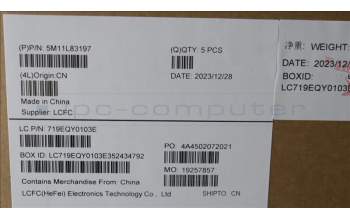 Lenovo 5M11L83197 MECH_ASM KBDBZL,DEN,WW,BK/GY,SRX