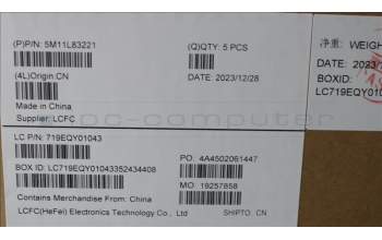 Lenovo 5M11L83221 MECH_ASM KBDBZL,SWS,WW,BK/GY,SRX