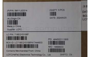 Lenovo 5M11L83314 C-Cover with keyboard, US English Euro, Black, WWAN, US