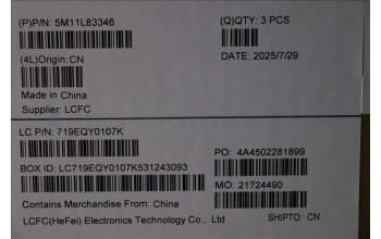 Lenovo 5M11L83346 MECH_ASM KBDBZL,BUL,WW,BK/BZ,SRX