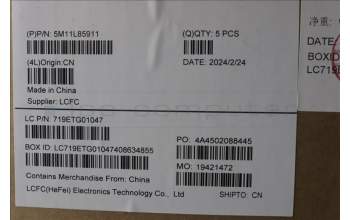 Lenovo 5M11L85911 C-Cover with keyboard, Estonian, Black, Backlight, UK