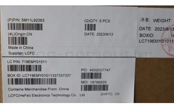 Lenovo 5M11L92263 MECH_ASM FRU KB CCV GRE (SRX) US BK