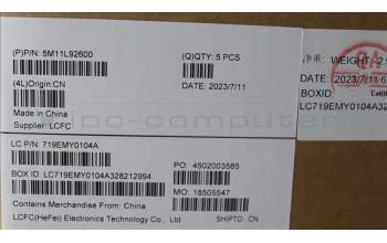 Lenovo 5M11L92600 MECH_ASM FRU KB CCV EUROENG BL SRX US BK