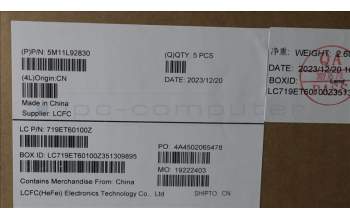 Lenovo 5M11L92830 MECH_ASM KBD w/CVR ENG BL (CHY) US BK