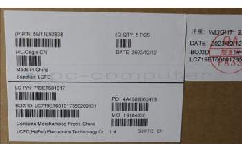 Lenovo 5M11L92838 MECH_ASM KBD Cc EURO ENG BL (CHY) US BK
