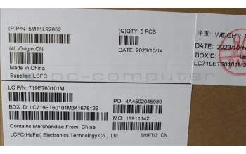 Lenovo 5M11L92852 C-Cover with keyboard, German, Black, Backlight, UK