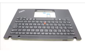 Lenovo 5M11L92852 C-Cover with keyboard, German, Black, Backlight, UK