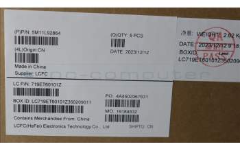 Lenovo 5M11L92864 C-Cover with keyboard, Hungarian, Black, Backlight, UK