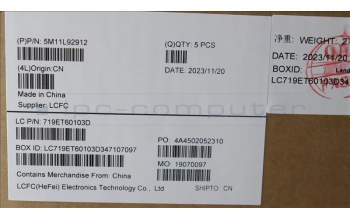 Lenovo 5M11L92912 MECH_ASM KBD w/CVR SPA BL (SUN) UK BK