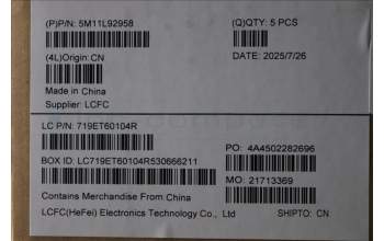 Lenovo 5M11L92958 MECH_ASM KBD Cc BEL BL (CHY) UK WWAN BK