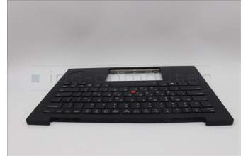 Lenovo 5M11N61094 C-Cover with keyboard, Greek, Deep Black, FingerPrint Reader, WLAN, US