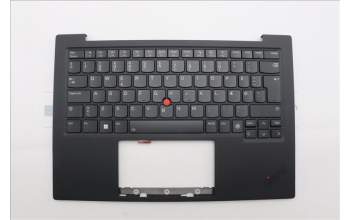 Lenovo 5M11N61161 C-Cover with keyboard, Danish, Deep Black, FingerPrint Reader, WWAN, UK