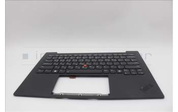 Lenovo 5M11N61174 C-Cover with keyboard, Korean, Deep Black, FingerPrint Reader, WWAN, US