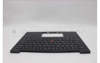 Lenovo 5M11N61205 C-Cover with keyboard, Greek, Deep Black, FingerPrint Reader, WWAN, US