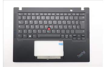 Lenovo 5M11N89424 C-Cover with keyboard, German, Black, Backlight, UK