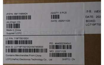 Lenovo 5M11N89424 C-Cover with keyboard, German, Black, Backlight, UK