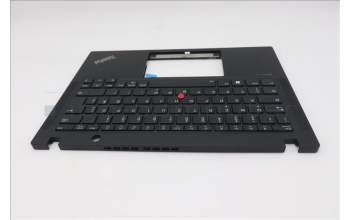 Lenovo 5M11N89424 C-Cover with keyboard, German, Black, Backlight, UK