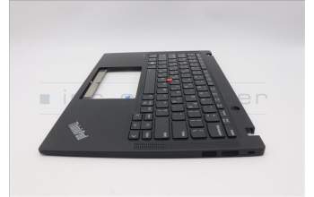 Lenovo 5M11N89426 C-Cover with keyboard, Greek, Black, Backlight, US