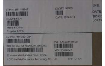 Lenovo 5M11N89471 C-Cover with keyboard, Swedish/Finnish, Black, Backlight, UK