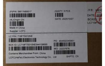 Lenovo 5M11N89517 C-Cover with keyboard, Danish, Black, Backlight, WWAN, UK