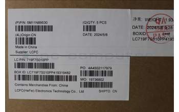 Lenovo 5M11N89530 C-Cover with keyboard, French, Black, Backlight, WWAN, US