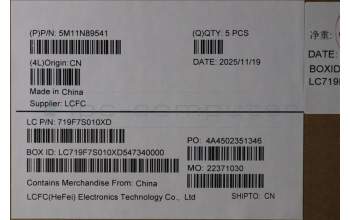 Lenovo 5M11N89541 C-Cover with keyboard, Hebrew, Black, Backlight, WWAN, US