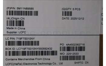 Lenovo 5M11N89585 C-Cover with keyboard, Swedish/Finnish, Black, Backlight, WWAN, UK