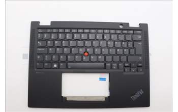 Lenovo 5M11N89850 C-Cover with keyboard, Danish, Black, Backlight, UK