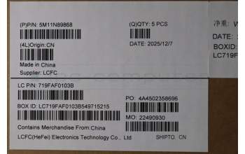 Lenovo 5M11N89868 C-Cover with keyboard, German, Black, Backlight, UK