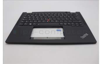 Lenovo 5M11N89869 C-Cover with keyboard, German, Black, Backlight, UK
