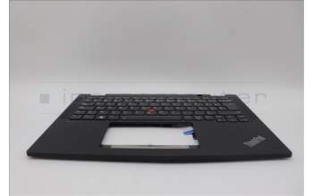 Lenovo 5M11N93138 C-Cover with keyboard, Belgian, Black, Backlight, WWAN, UK