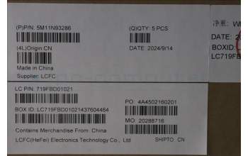 Lenovo 5M11N93286 C-Cover with keyboard, Hebrew, Black, US