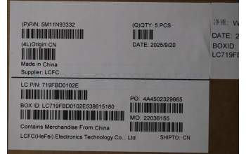 Lenovo 5M11N93332 C-Cover with keyboard, US English Euro, Black, US