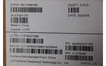Lenovo 5M11N94165 MECH_ASM FRU KB BEL BL(CHY)UK Bk