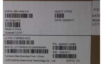 Lenovo 5M11N94175 MECH_ASM FRU KB SPA BL(SRX)UK Bk