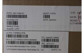 Lenovo 5M11N94191 C-Cover with keyboard, Hungarian, Black, Backlight, UK