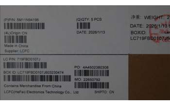 Lenovo 5M11N94196 C-Cover with keyboard, Hebrew, Black, Backlight, US